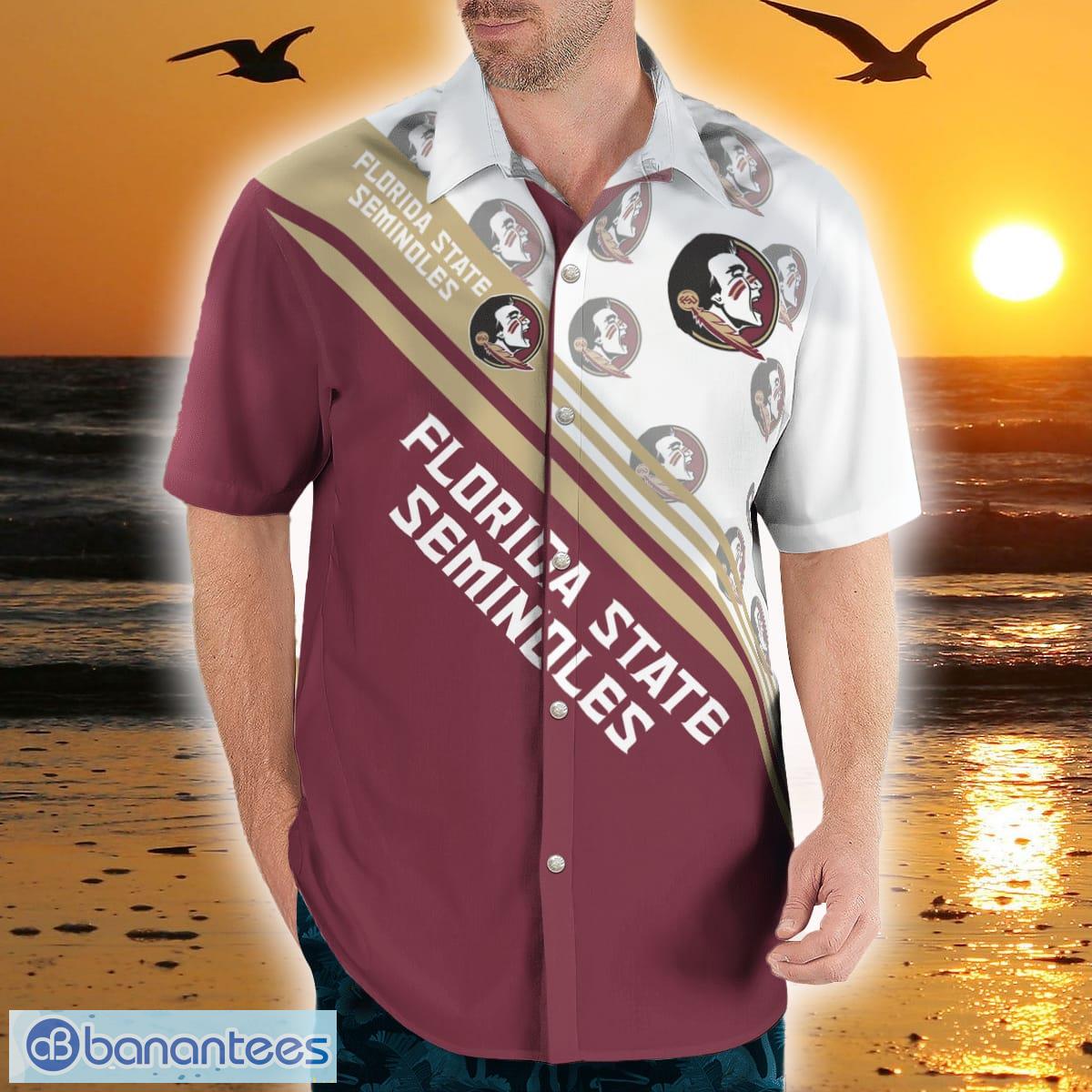 NCAA Florida State Seminoles Flower Custom Button Up Hawaiian Shirt 3D Shirt,  Florida State Seminoles Holiday Gifts - T-shirts Low Price