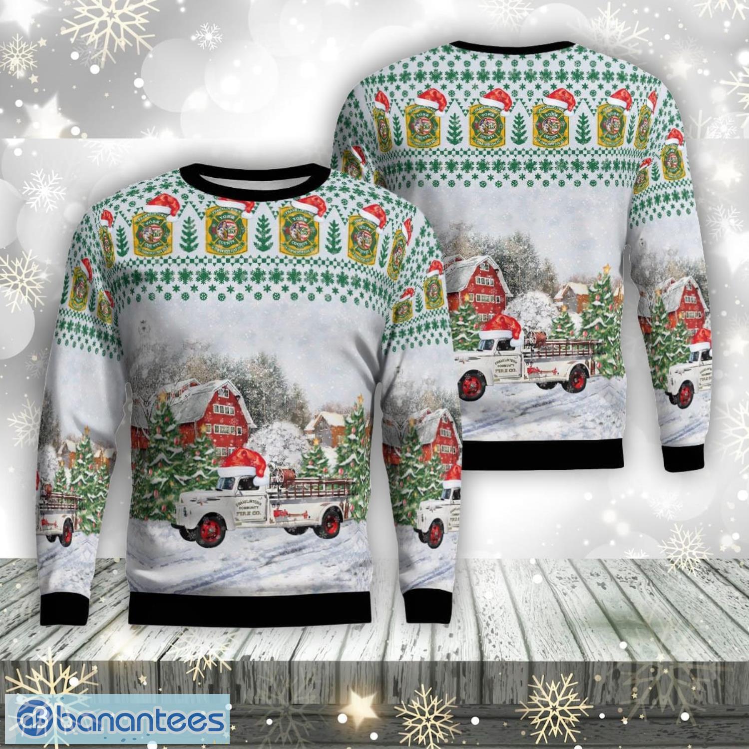 franklintown york county pennsylvania franklintown community fire co christmas ugly sweater 3d xmas gifty gift image Franklintown, York County, Pennsylvania, Franklintown Community Fire Co Christmas Ugly Sweater 3d Xmas Gifty Gift Product Photo 1