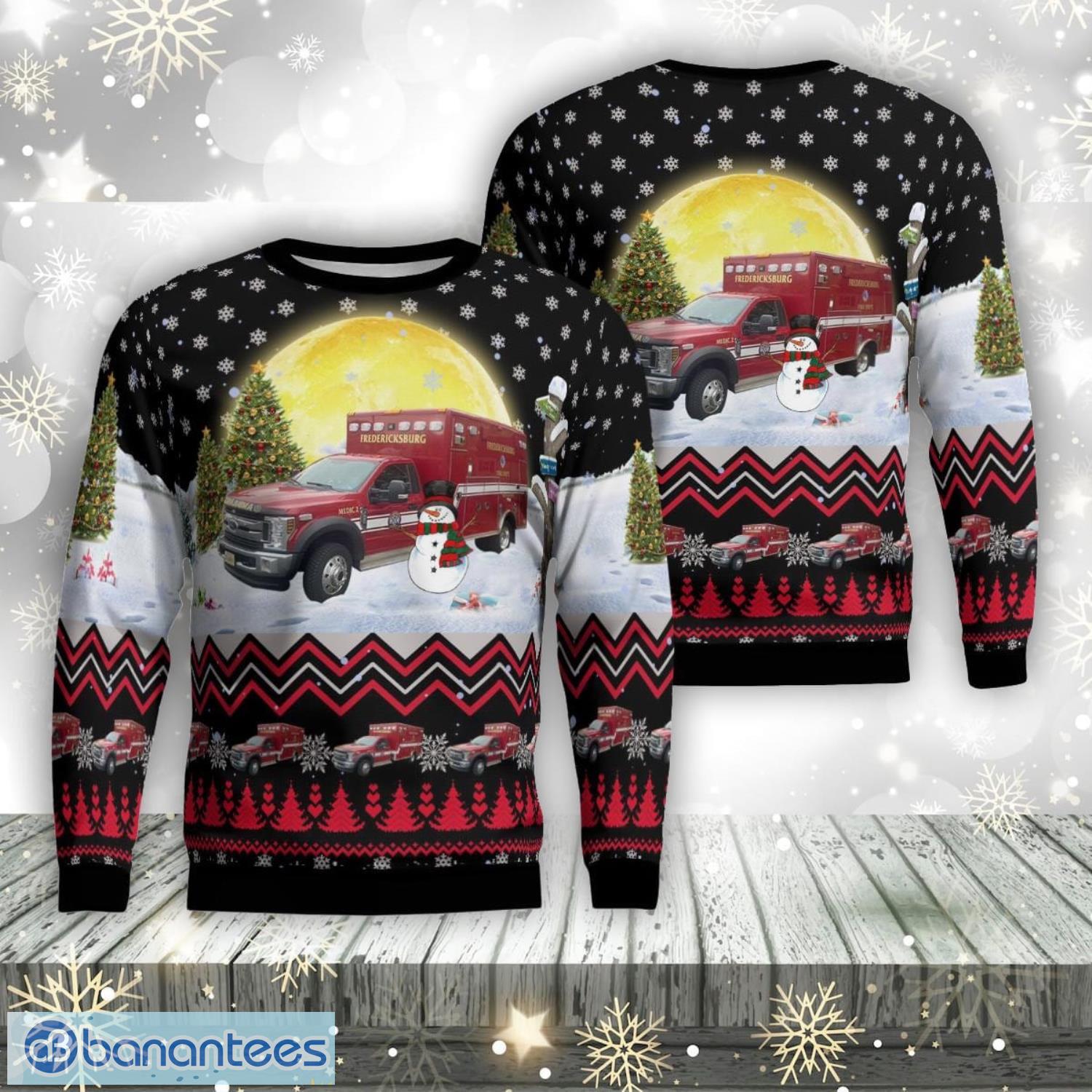 fredericksburg fire department medic 2 aop ugly sweater family gift image Fredericksburg Fire Department Medic 2 Aop Ugly Sweater Family Gift Product Photo 1