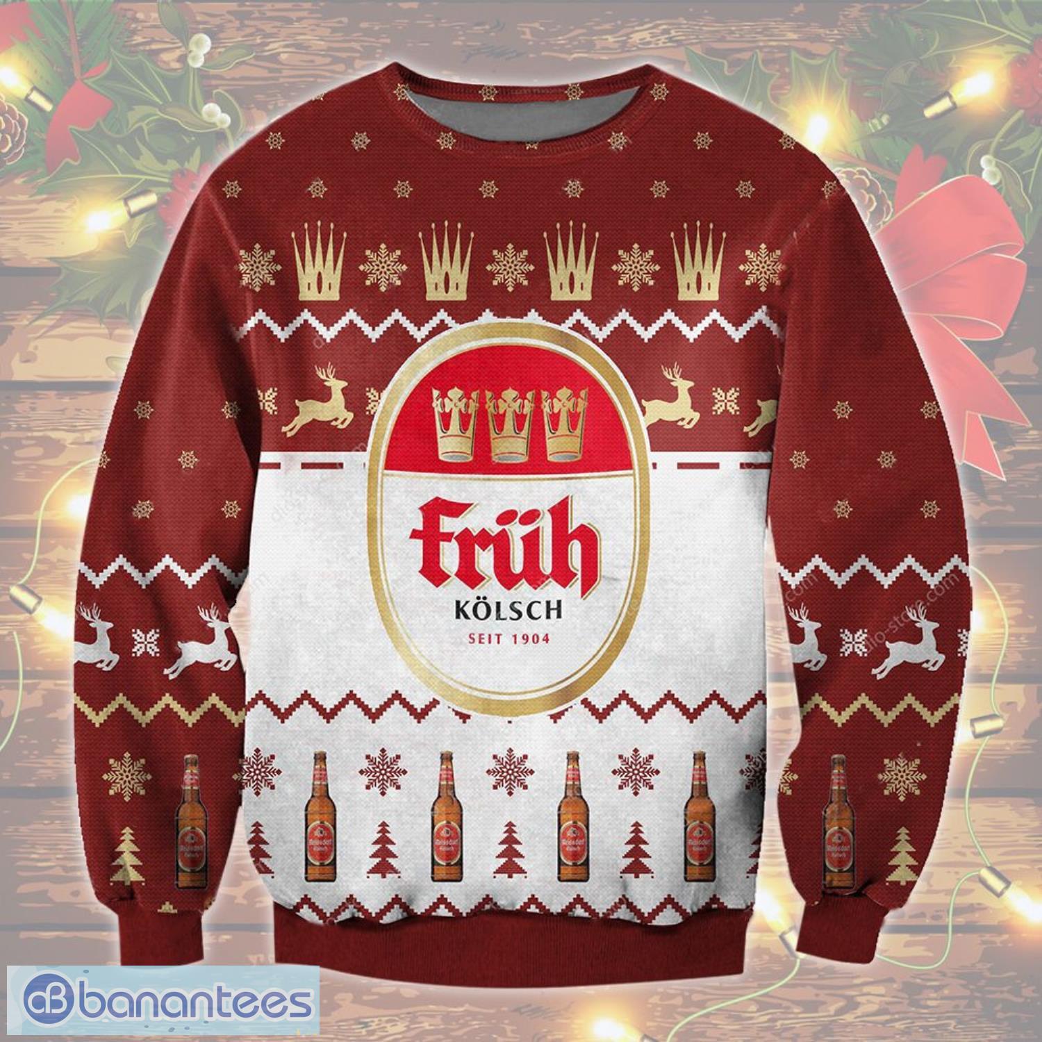 frh klsch 3d ugly christmas sweater christmas gift image Früh Kölsch 3D Ugly Christmas Sweater Christmas Gift Product Photo 1