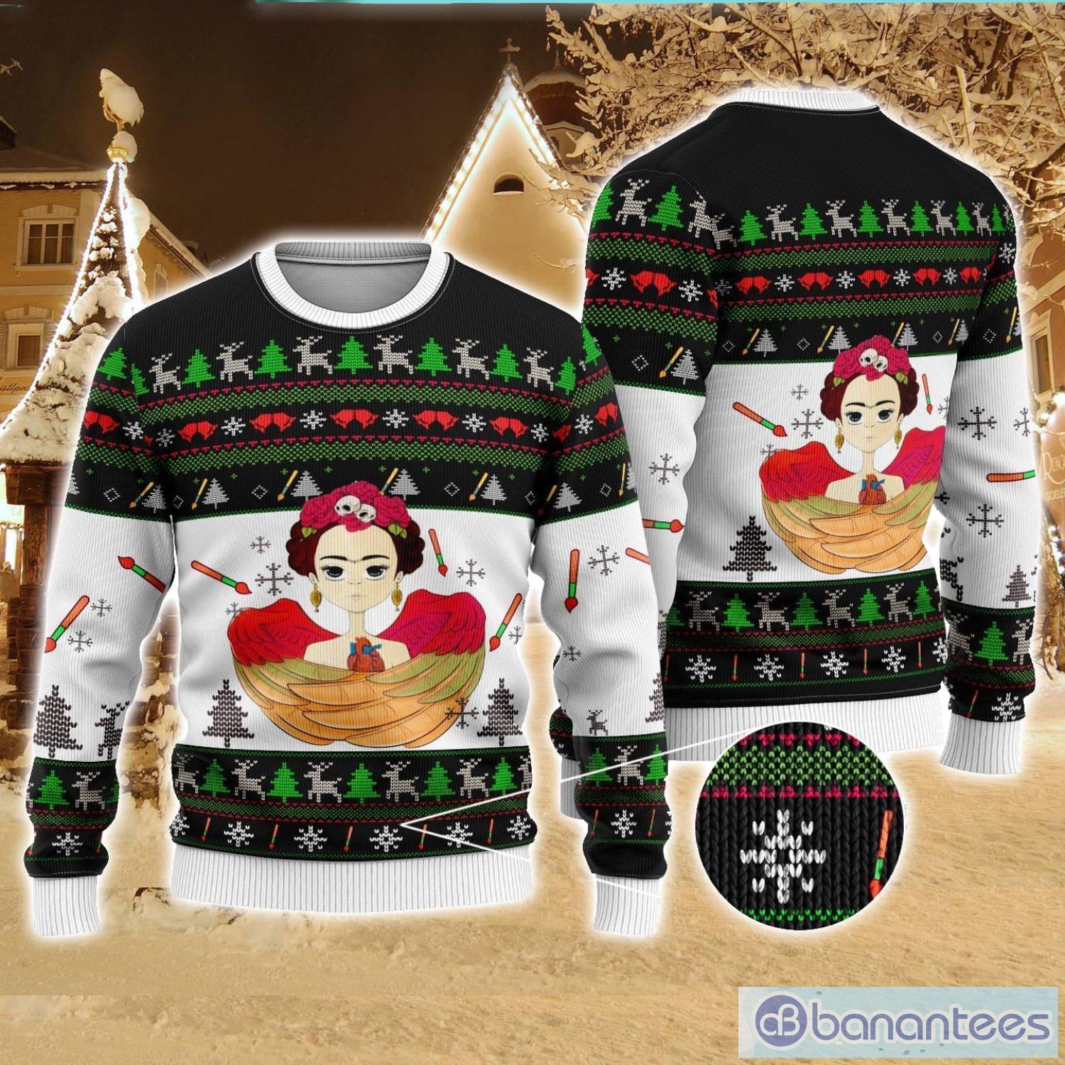 Frida kahlo 2025 ugly christmas sweater