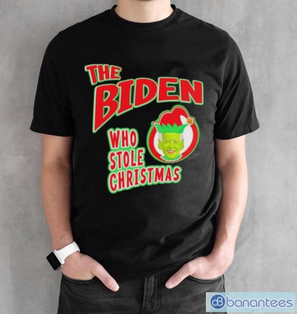 Funny Biden who stole Christmas Grinch t-shirt - Black Unisex T-Shirt