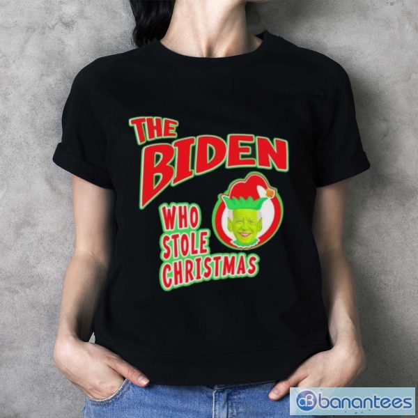 Funny Biden who stole Christmas Grinch t-shirt - Ladies T-Shirt