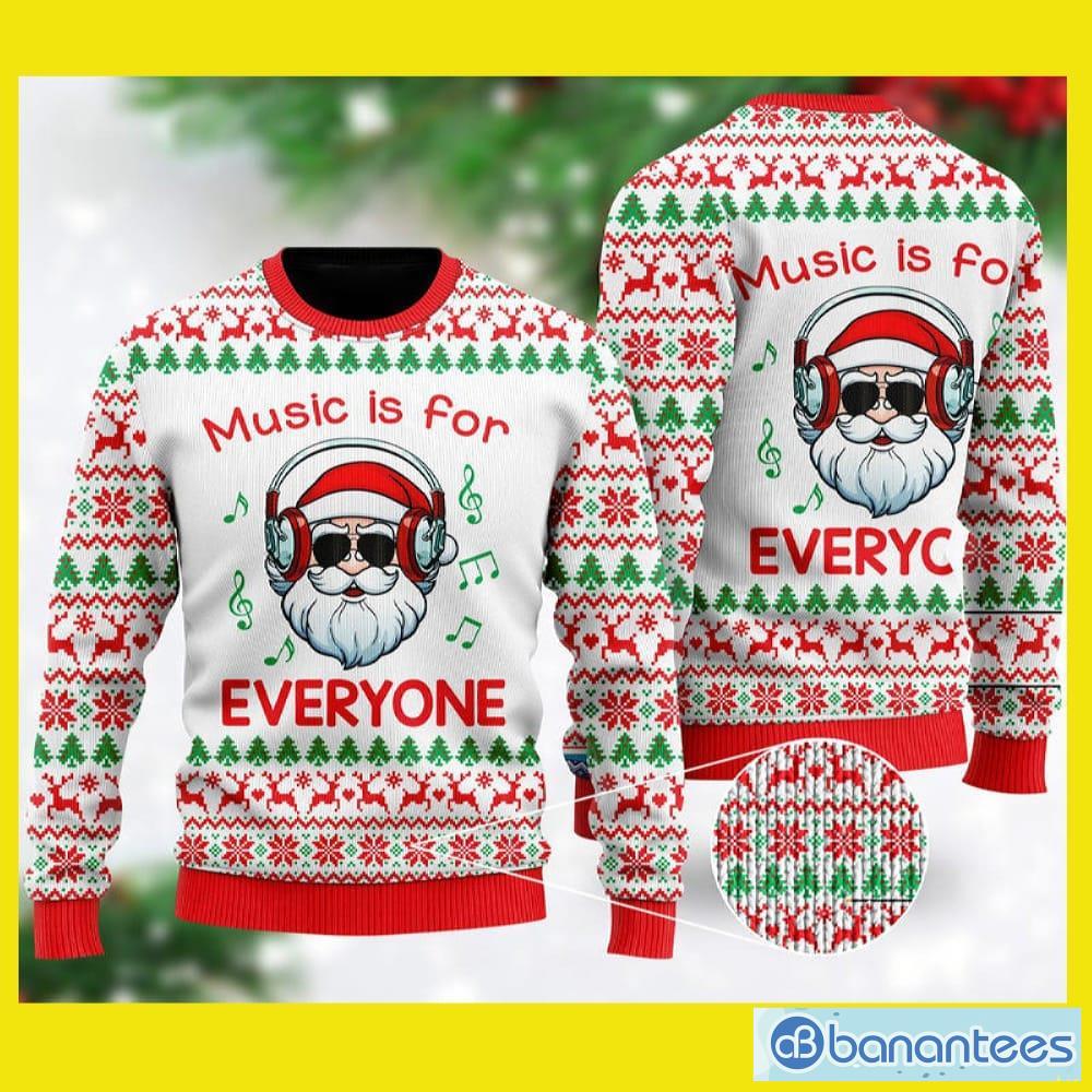 For Fans Dallas Cowboys Christmas Funny DJ Santa Ugly Christmas Sweater Men  And Women Christmas Gift