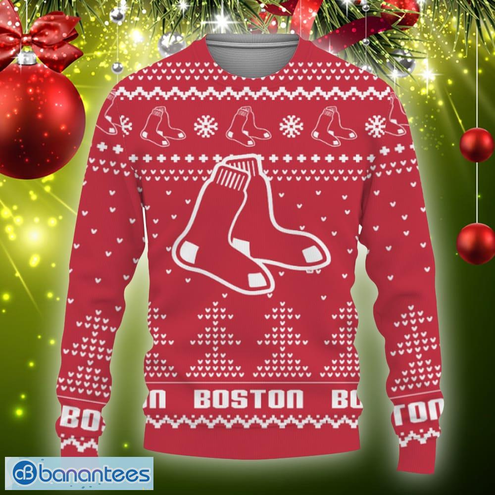 Red Sox Christmas Sweater Big Logo Boston Red Sox Gift - Personalized  Gifts: Family, Sports, Occasions, Trending