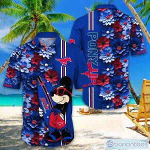 SMU Mustangs Hawaiian Shirt Mickey Love Surfing Trending Summer Gift Product Photo 1