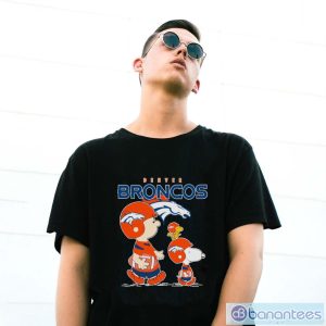 Awesome Denver Broncos Let’s Play Football Together Snoopy Charlie Brown And Woodstock Shirt - G500 Gildan T-Shirt