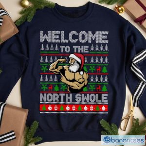 Welcome To The North Swole T-shirt, Funny Santa Gym Lifting Xmas Gift For Gymer Product Photo 1