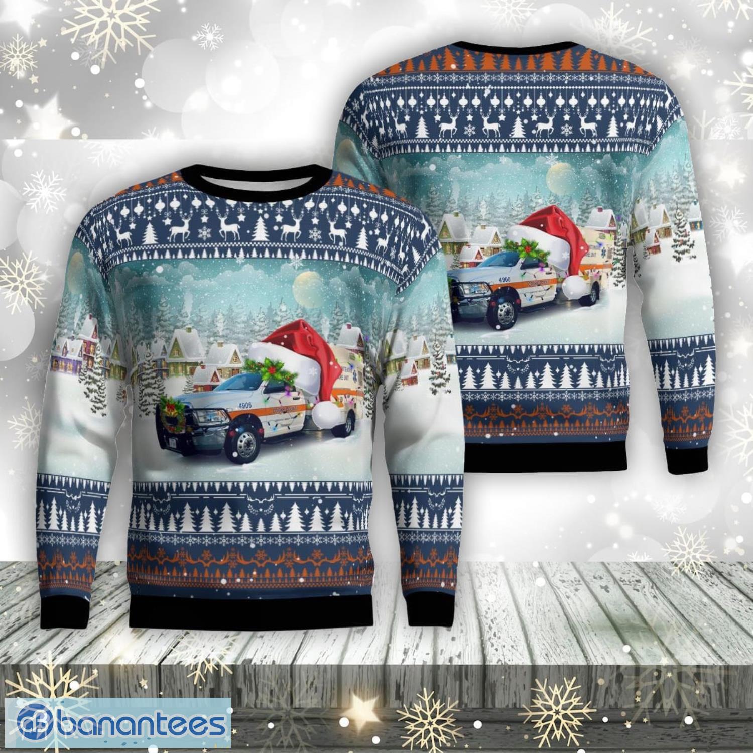 gainesville texas cooke county ems aop ugly sweater family gift image Gainesville, Texas, Cooke County Ems Aop Ugly Sweater Family Gift Product Photo 1