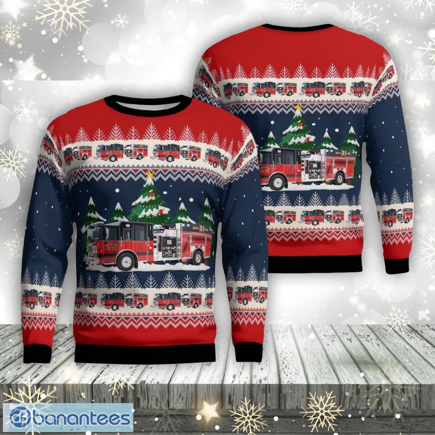 gaston south carolina sandy run calhoun county fire district aop ugly sweater family gift image Gaston, South Carolina, Sandy Run- Calhoun County Fire District Aop Ugly Sweater Family Gift Product Photo 1