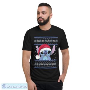 Disney Lilo & Stitch Christmas Stitch Ugly Sweater Style Sweatshirt - Short Sleeve T-Shirt