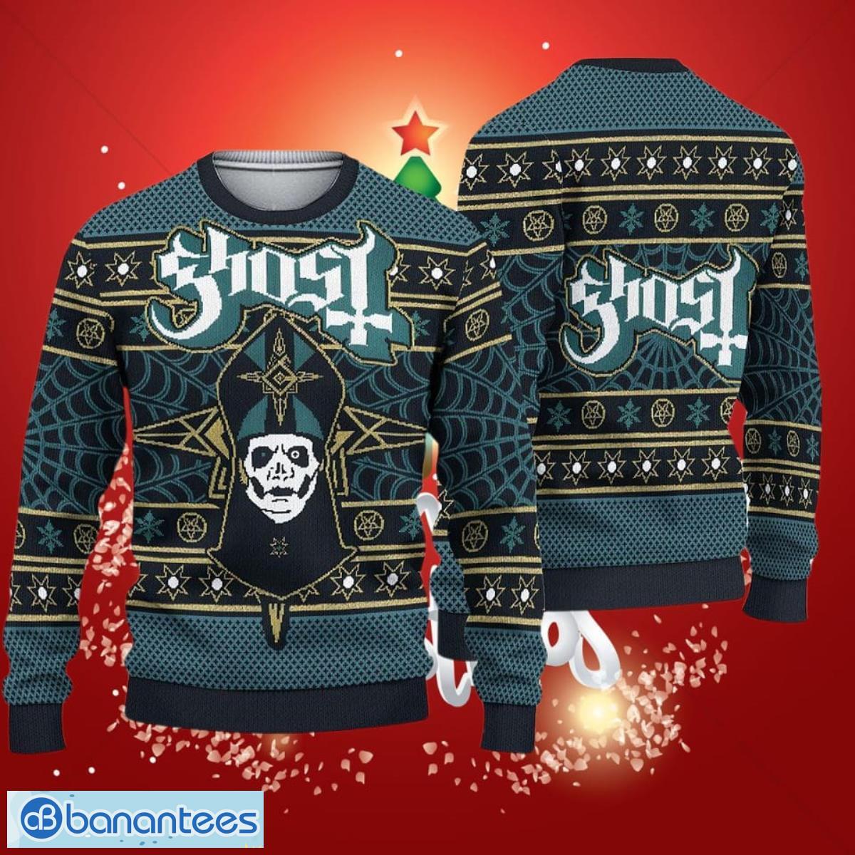 Ghost Band Ugly Christmas Sweater Style Gift For Men Women - Banantees