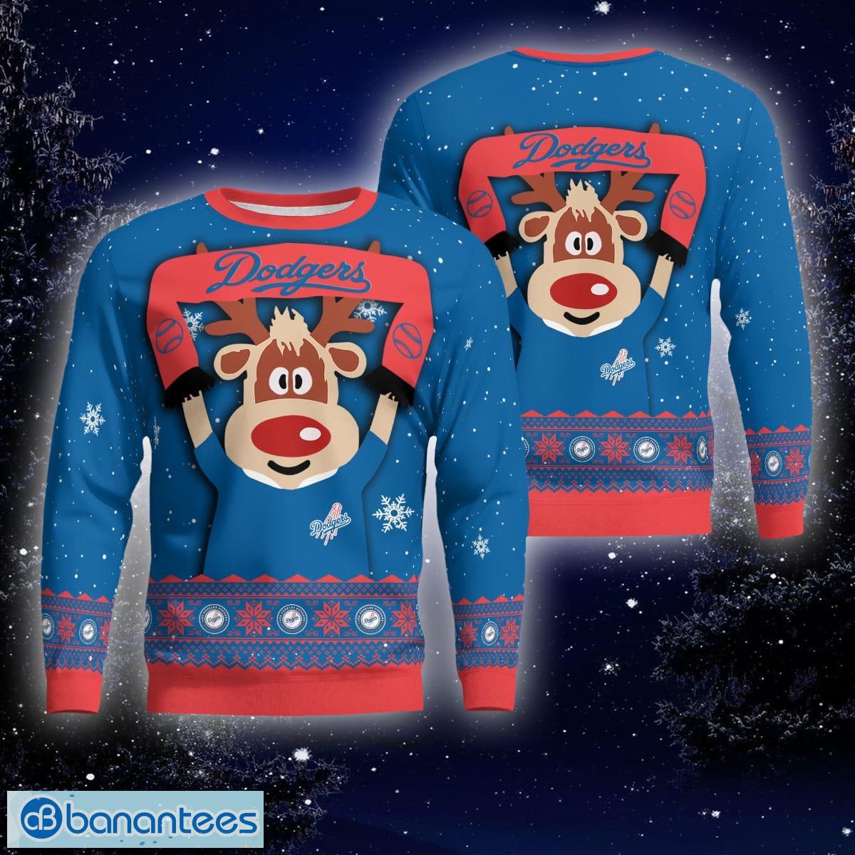 Los Angeles Dodgers Reindeer Hoodie Zip Hoodie Blue Print Holiday Gift For  Fans Christmas - Banantees