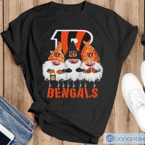 Gnomies Cincinnati Bengals Christmas - Black T-Shirt