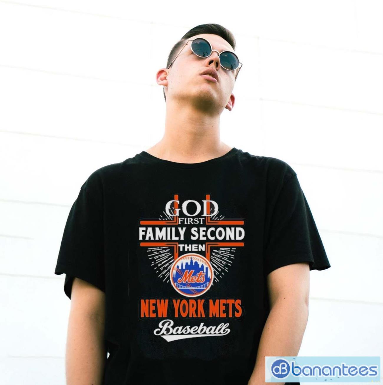 god first family second then new york mets baseball shirt 2 image God First Family Second Then New York Mets Baseball Shirt - G500 Gildan T-Shirt