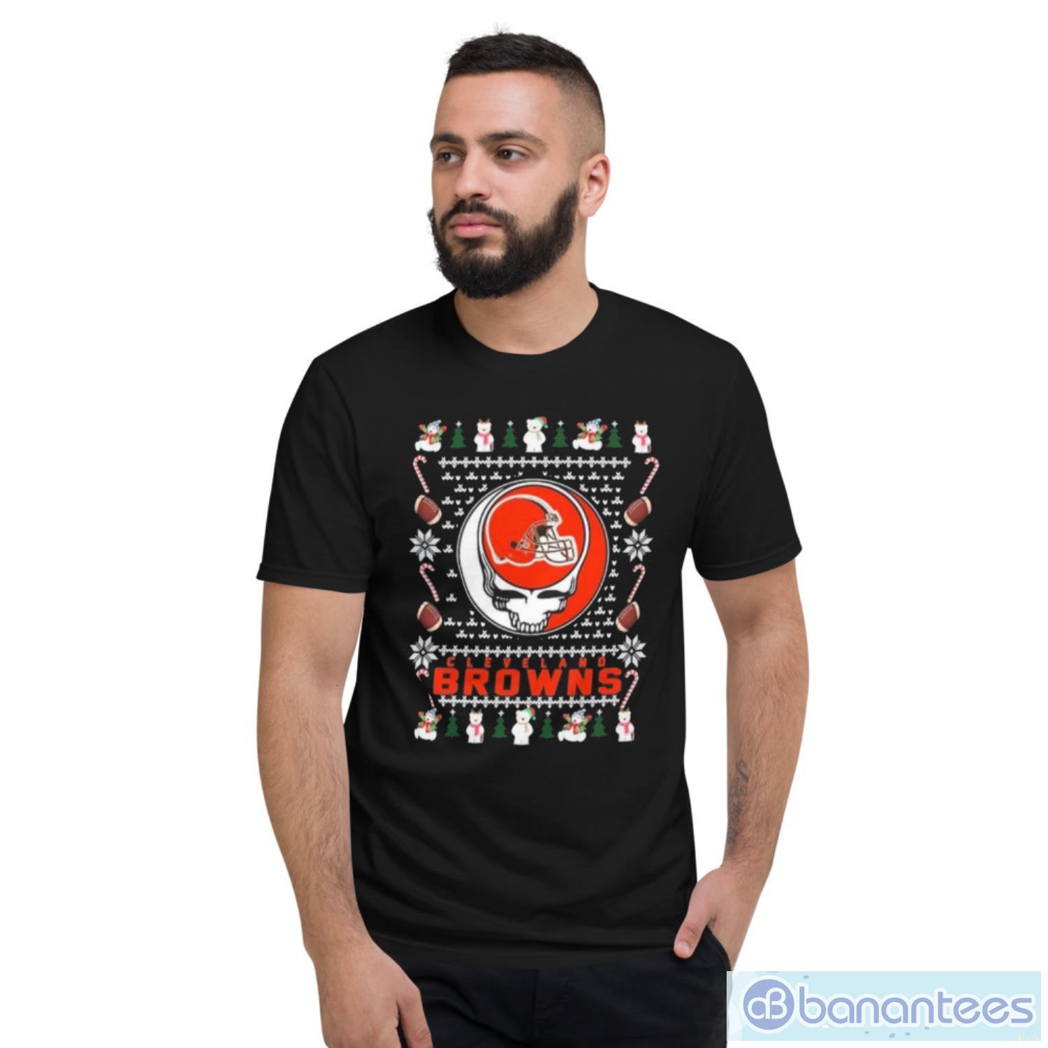 Grateful Dead Cleveland Browns Christmas Ugly Shirt - Short Sleeve T-Shirt Grateful Dead Cleveland Browns Christmas Ugly Shirt - Short Sleeve T-Shirt