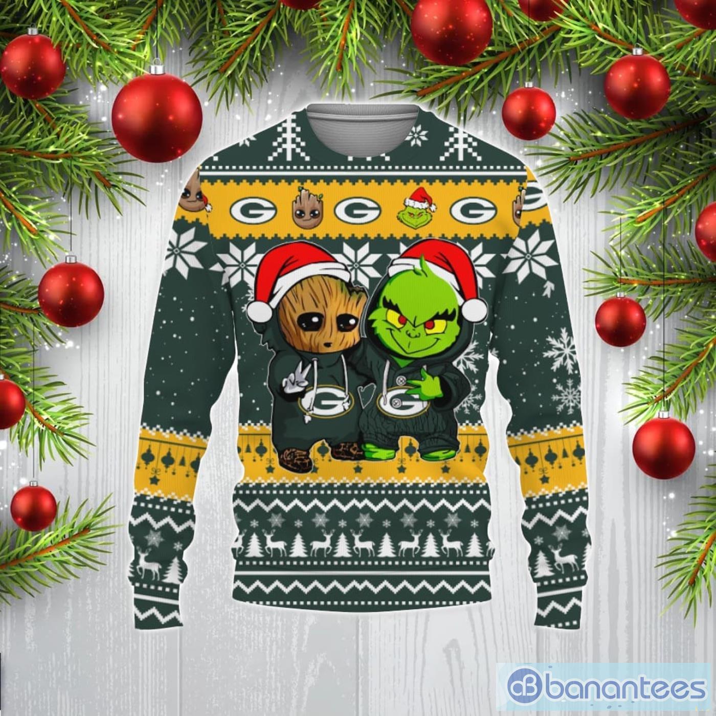 BEST CHOICE Las Vegas Raiders Baby Groot And Grinch Best Friends Ugly  Christmas Sweater