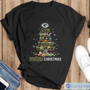 Green Bay Packers Love Christmas Tree 2023 T-Shirt - Black T-Shirt