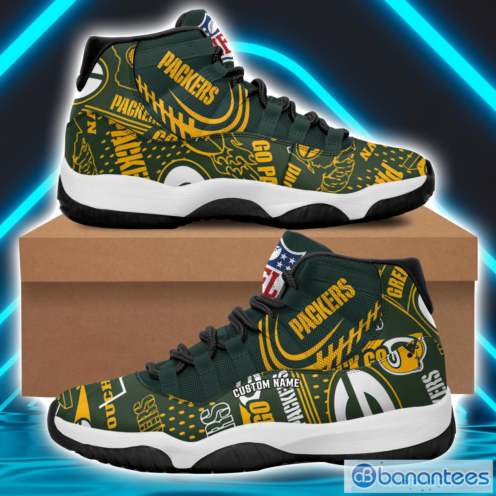 Green Bay Packers Custom Name Air Jordan 13 Shoes