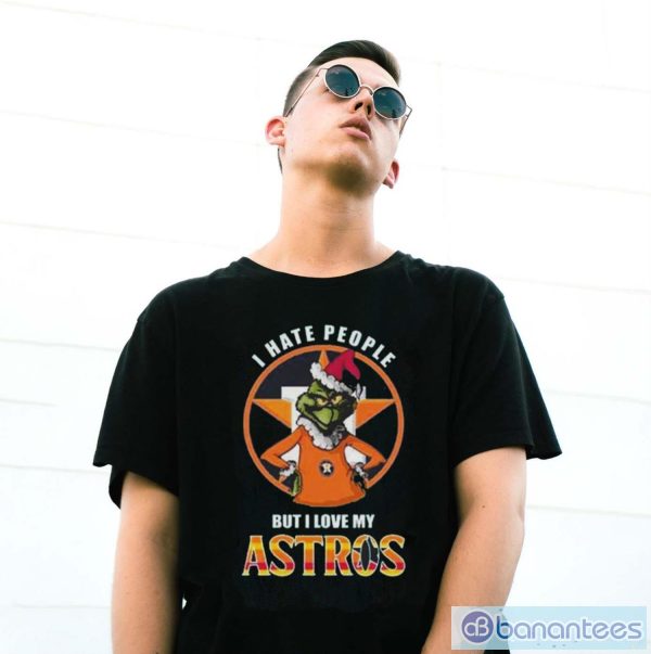Grinch Christmas I Hate People But I Love My Houston Astros 2023 T-shirt - G500 Gildan T-Shirt