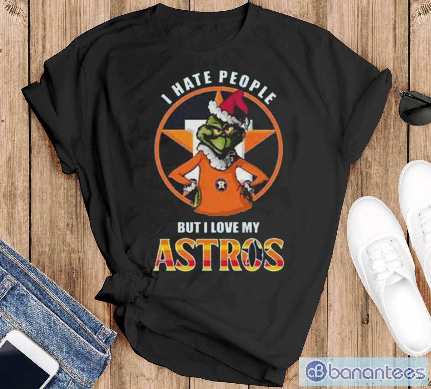 grinch christmas i hate people but i love my houston astros 2023 t shirt image Grinch Christmas I Hate People But I Love My Houston Astros 2023 T-shirt - Black T-Shirt