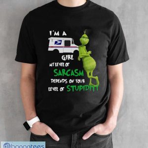 Grinch I'm A USPS Girl Christmas T-Shirt Camaelshirt Trending Tees - Black Unisex T-Shirt