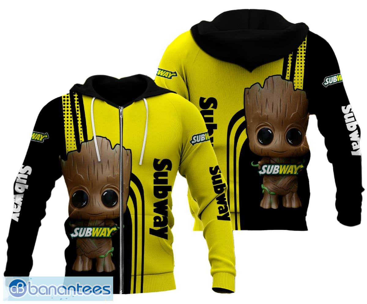 Groot Cute Subway Logo Brand 3D Zip Hoodie Pullover Print For Men