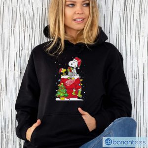 Snoopy And Woodstock Detroit Red Wings Merry Christmas sweater - Unisex Hoodie