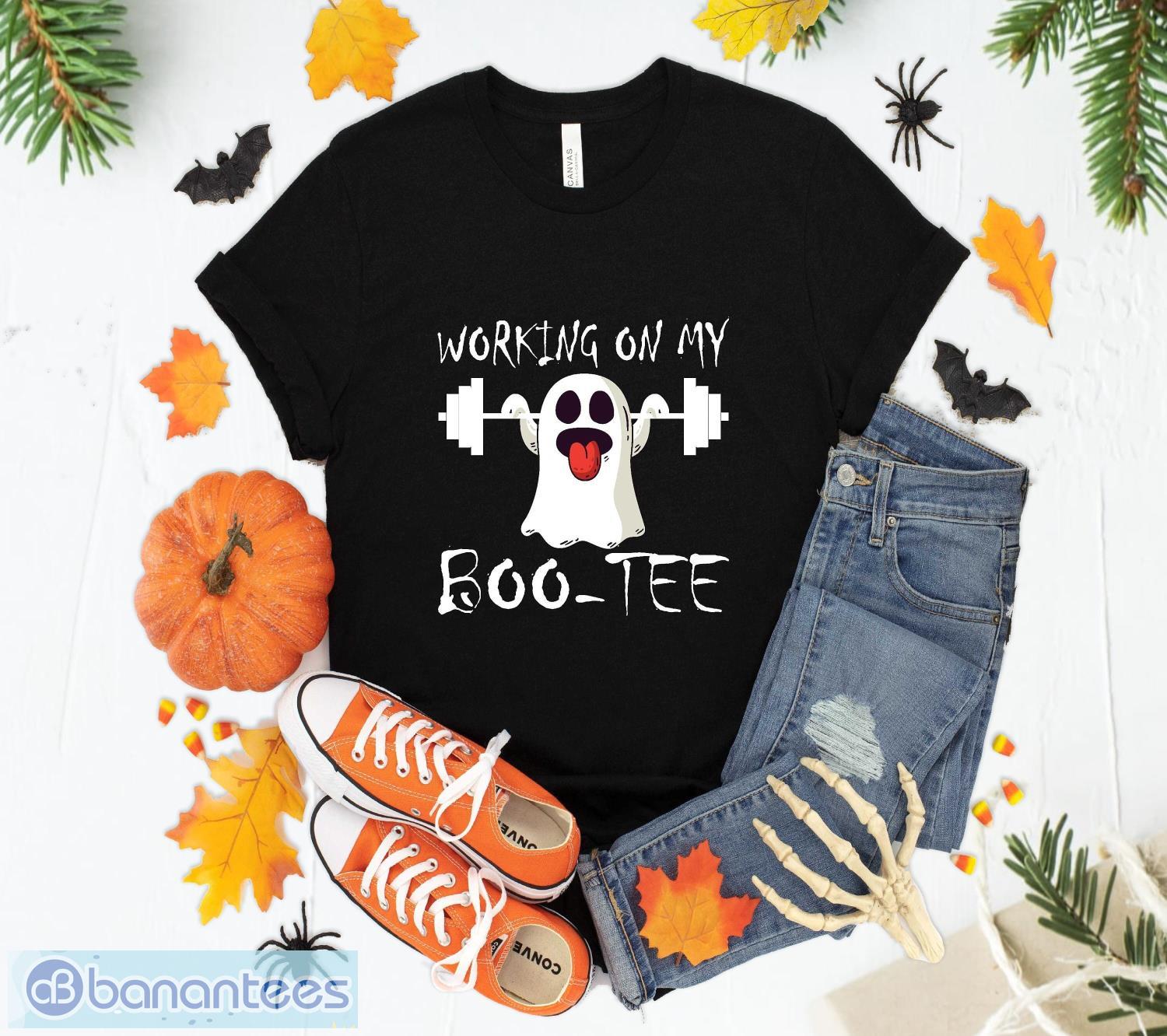 halloween fall t shirt working on my boo tee shirt gym funny booty graphic unisex image Halloween Fall t Shirt Working On My Boo-Tee Shirt Gym Funny Booty Graphic Unisex Product Photo 1