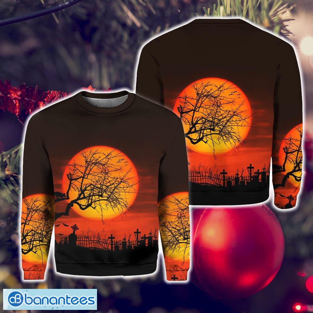 Halloween Night Sunset Red Crewneck 3D Sweater Holidays Christmas Gift For Men And Women - Halloween Night Sunset Red Crewneck 3D Sweater Holidays Christmas Gift For Men And Women