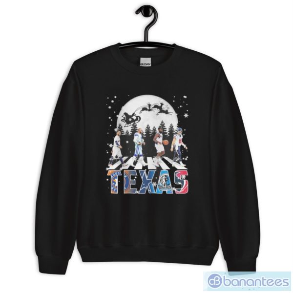 Happy Holidays Christmas Texas Sports Team Abbey Road Signatures Shirt - Unisex Crewneck Sweatshirt