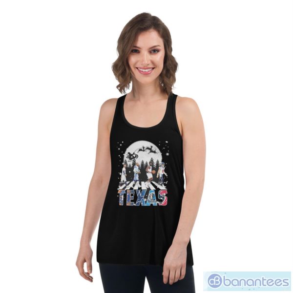 Happy Holidays Christmas Texas Sports Team Abbey Road Signatures Shirt - Women's Flowy Racerback Tank