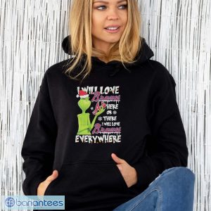 Santa Grinch I will love Atlanta Braves here or there I will love everywhere Christmas shirt - Unisex Hoodie