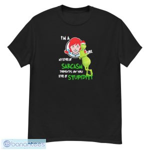 Santa Grinch Wendy’s I’m a girl my level of sarcasm depends on your level of stupidity Christmas shirt - G500 Men’s Classic T-Shirt