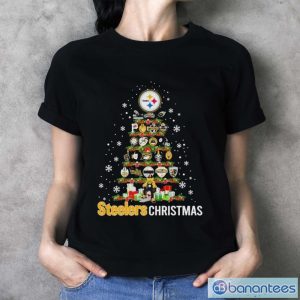 Pittsburgh Steelers Christmas Steelers Tree Shirt - Ladies T-Shirt