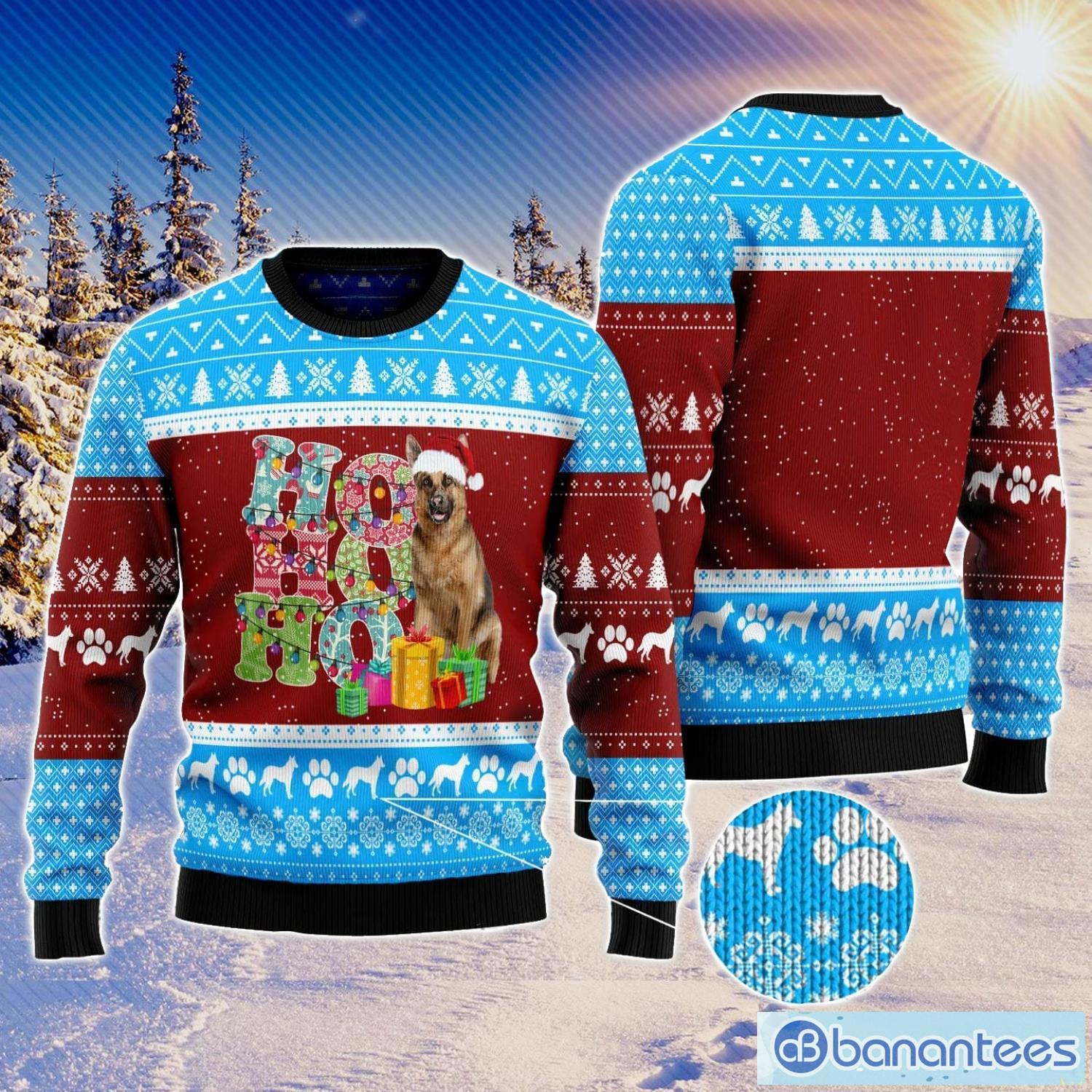 HoHoHo German Shepherd Ugly Christmas Sweater Gift For Holiday Product Photo 1