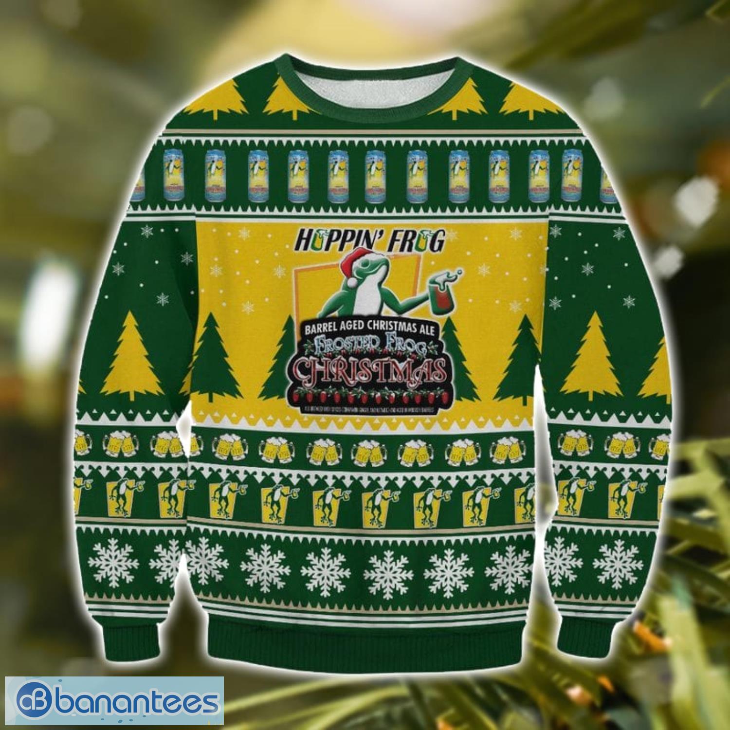 hoppin frog brewery 3d ugly christmas sweater christmas gift image Hoppin