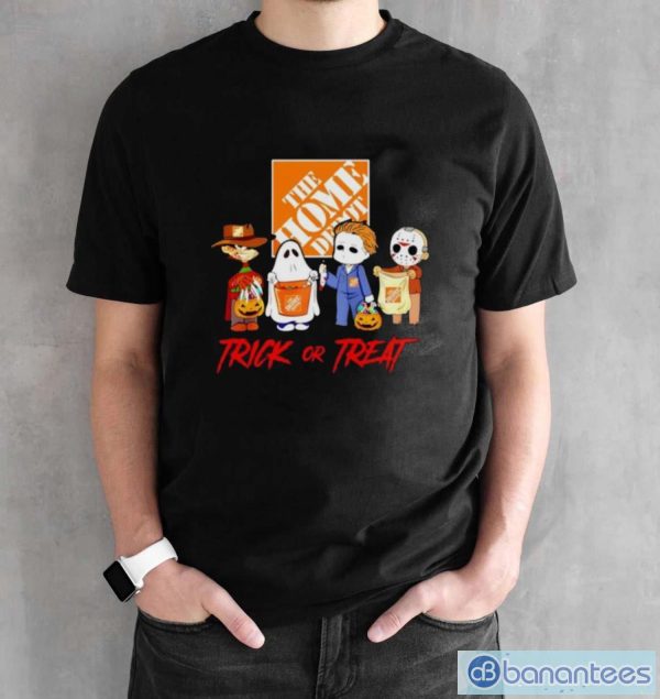 Horror characters chibi home depot trick or treat halloween t-shirt - Black Unisex T-Shirt