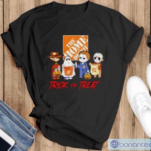 Horror characters chibi home depot trick or treat halloween t-shirt - Black T-Shirt