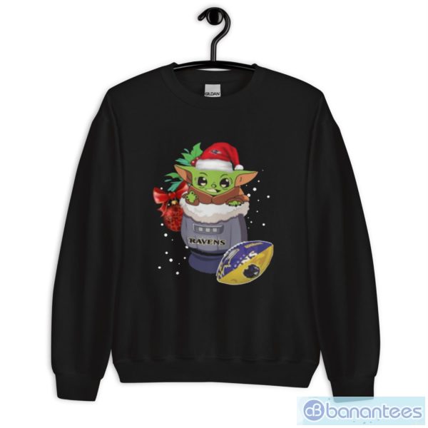 Hot Baltimore Ravens Christmas Baby Yoda Star Wars Funny Happy Nfl T-Shirt - Unisex Crewneck Sweatshirt