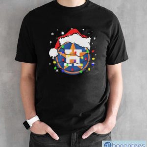 Houston Astros Logo Santa Hat Christmas Light Shirt - Limotees