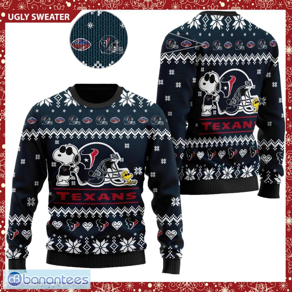 Houston Texans Cute Snoopy Football Helmet Ugly Christmas Sweater Cute  Christmas Gift - Banantees