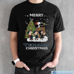 Houston Texans Snoopy Family Christmas Shirt - Black Unisex T-Shirt