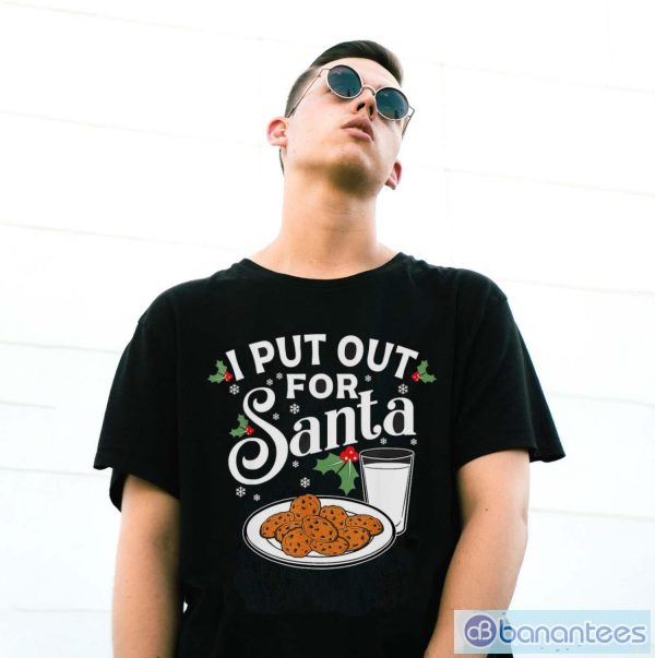 I Put Out For Santa Funny Christmas Cookies And Milk Shirt - G500 Gildan T-Shirt
