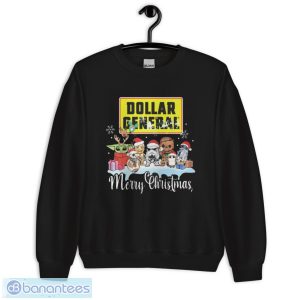 Baby Yoda Reindeer And Star War Characters Santa Dollar General Merry Christmas Shirt - Unisex Crewneck Sweatshirt