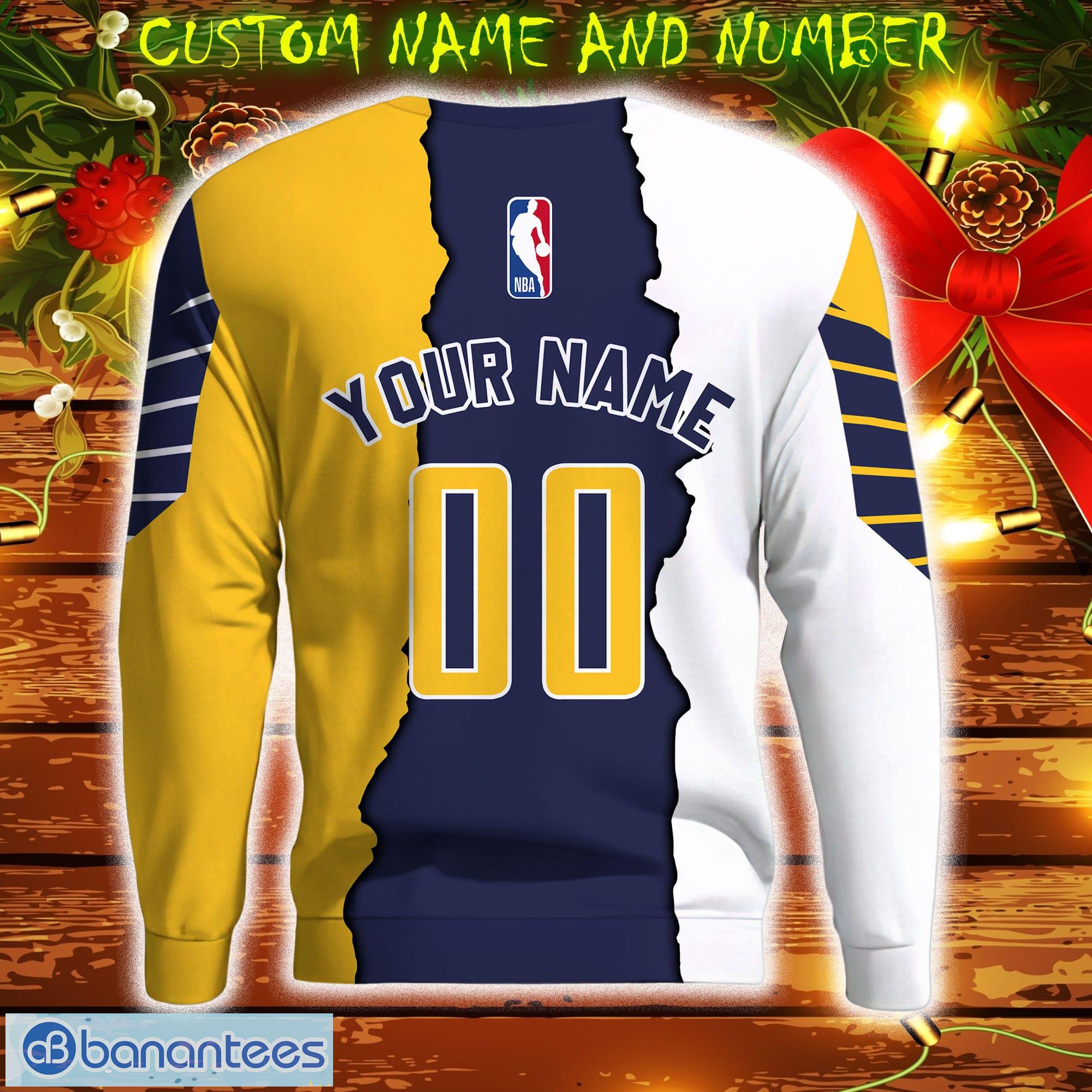 Custom Number And Name Indiana Pacers Christmas Santa Bear Ugly Christmas  Sweater - Limotees