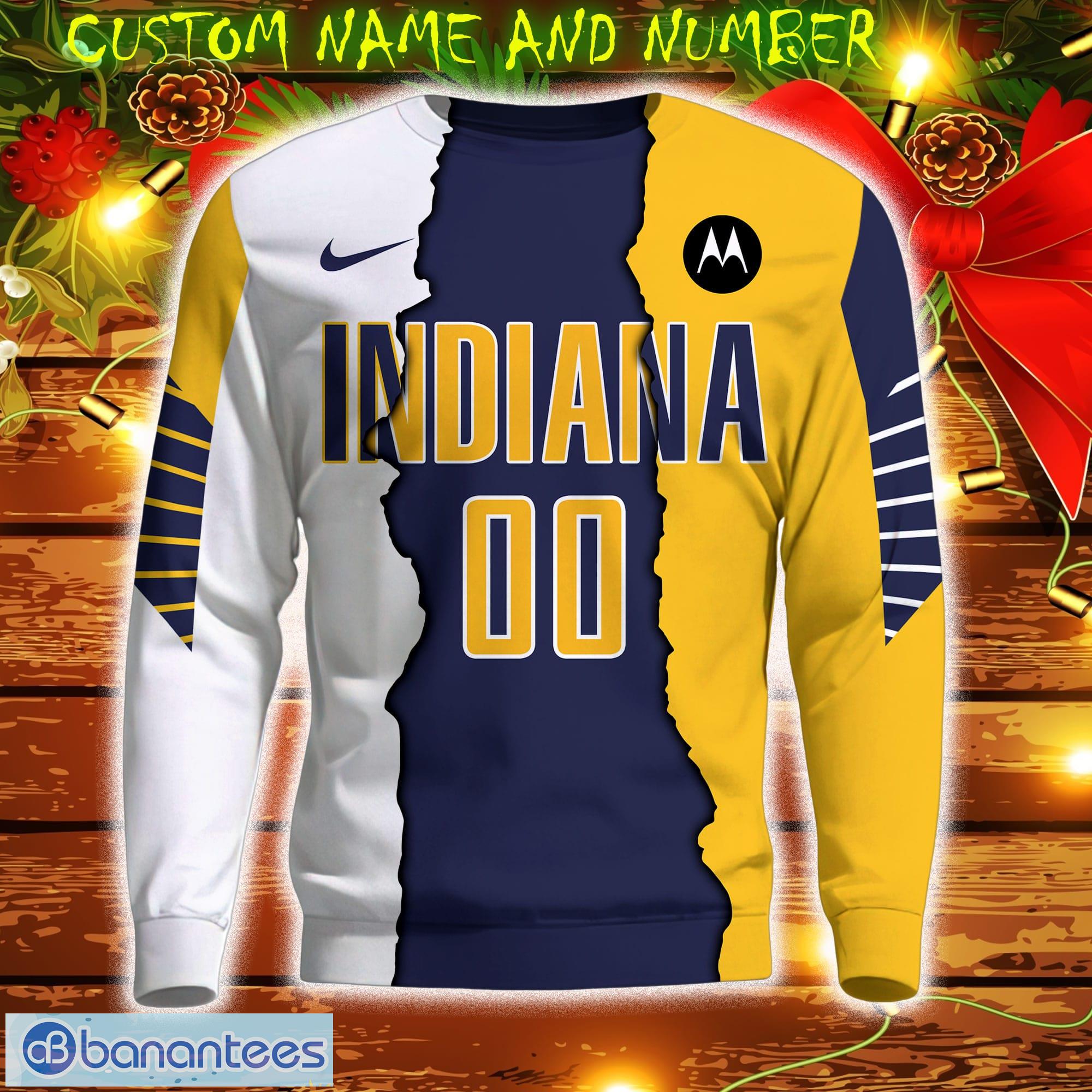 Custom Number And Name Indiana Pacers Christmas Santa Bear Ugly Christmas  Sweater - Limotees