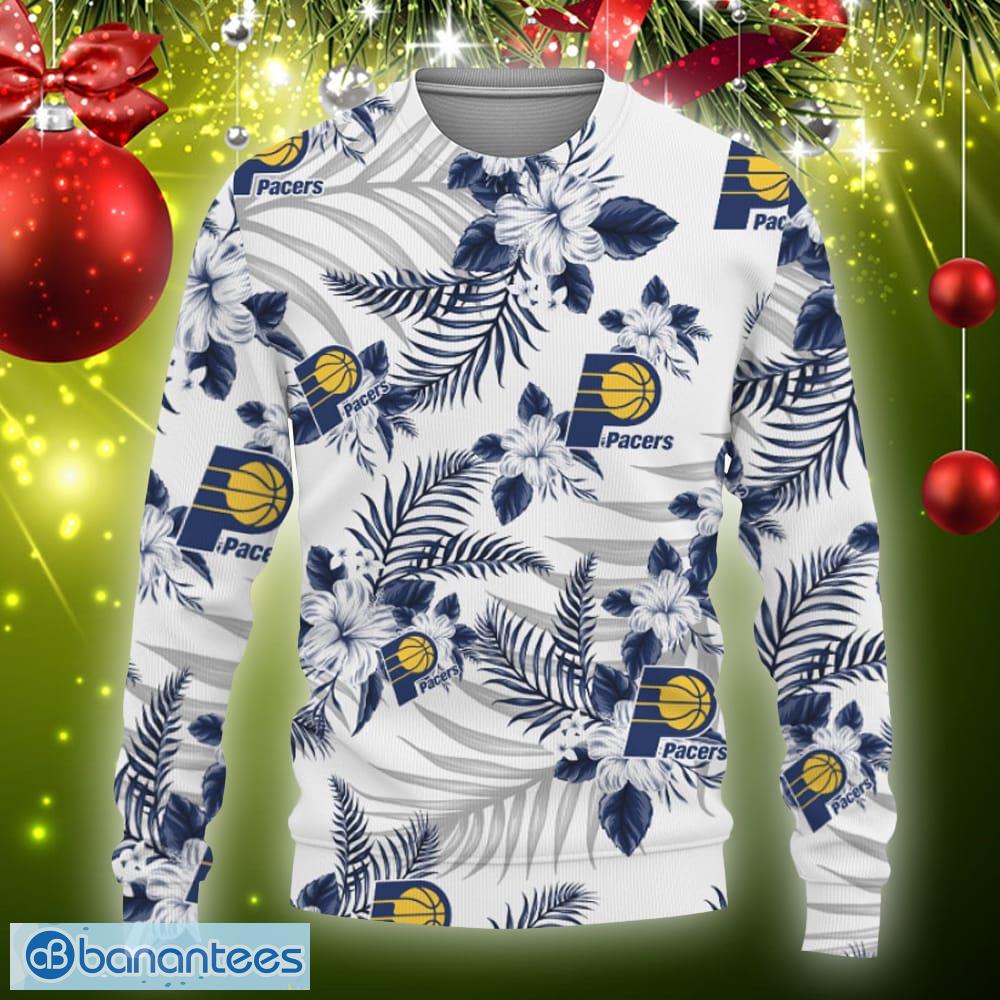 NBA Indiana Pacers Ugly Christmas Holiday Sweater Yellow Blue Basketball  Acrylic