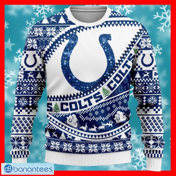 Indianapolis Colts NFL Ugly Snow Reindeer Ugly Xmas Sweater Custom Number And Name - Indianapolis Colts NFL Ugly Knitted Sweater Photo 2