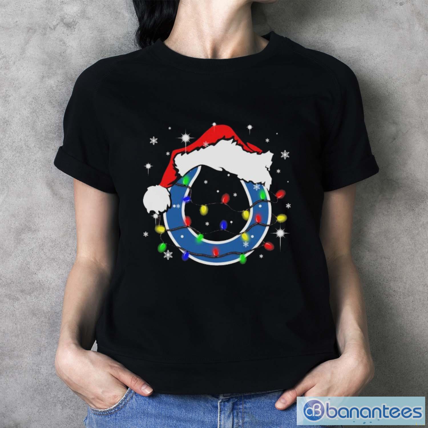 Indianapolis Colts Santa Hat Christmas Light Shirt - Ladies T-Shirt Indianapolis Colts Santa Hat Christmas Light Shirt - Ladies T-Shirt